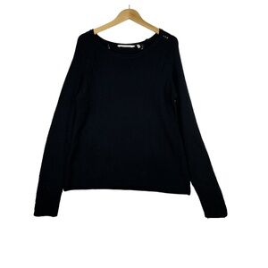 Soft Surroundings Boat Neck Black Sweater‎ Size Medium
